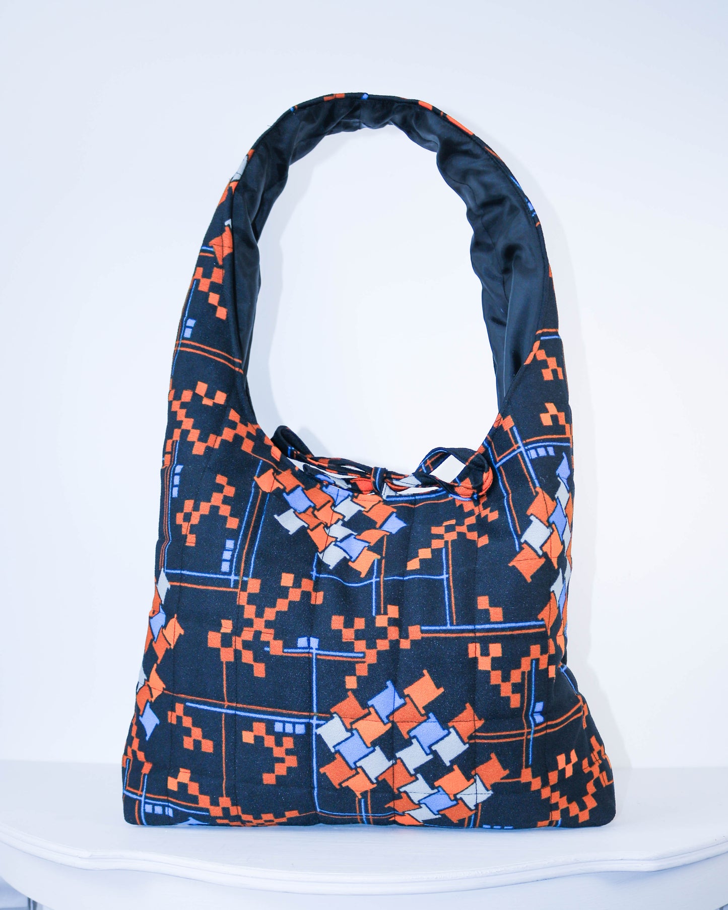 Patterned bag on a white background