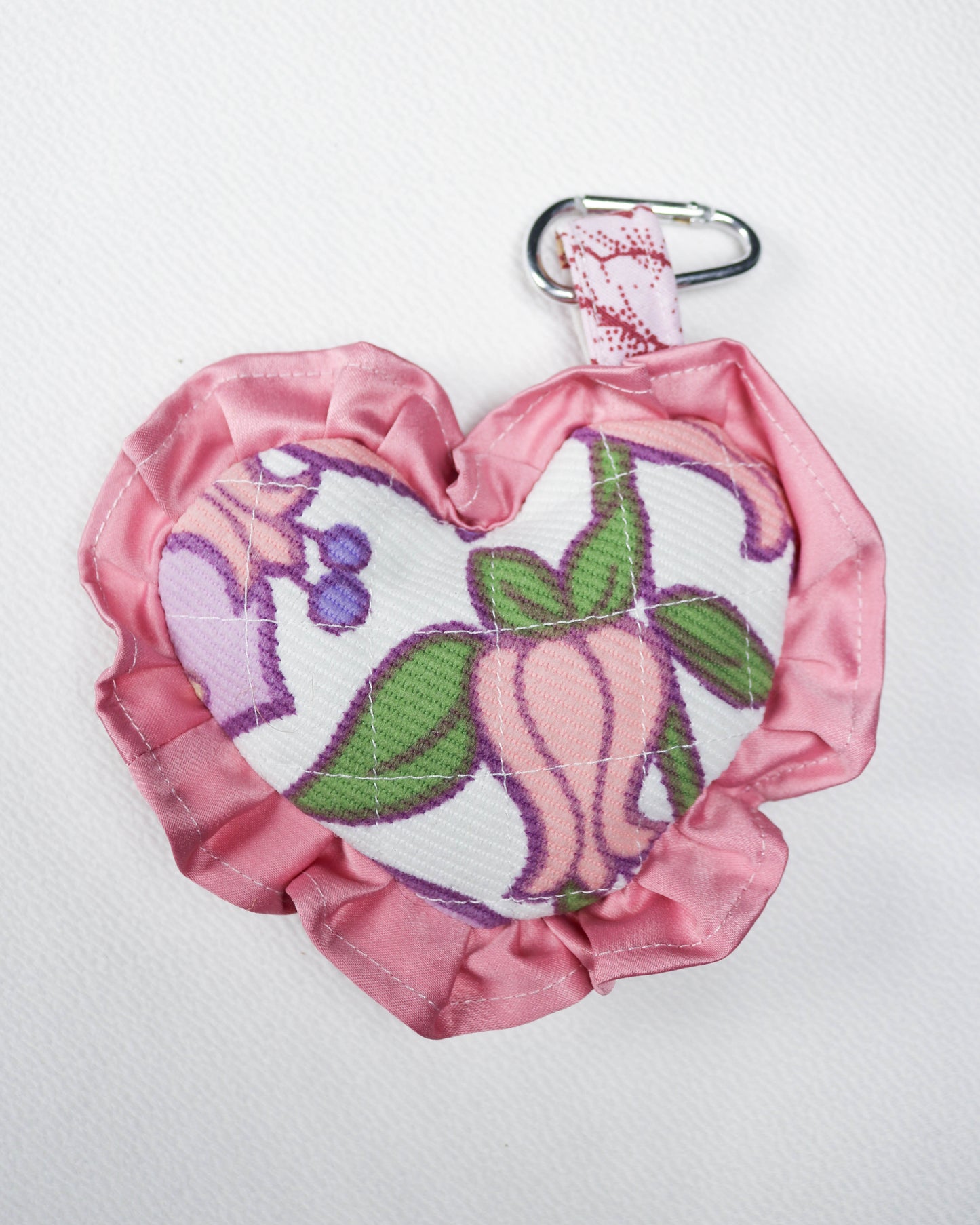 Bag charm - Peach and lilac vintage