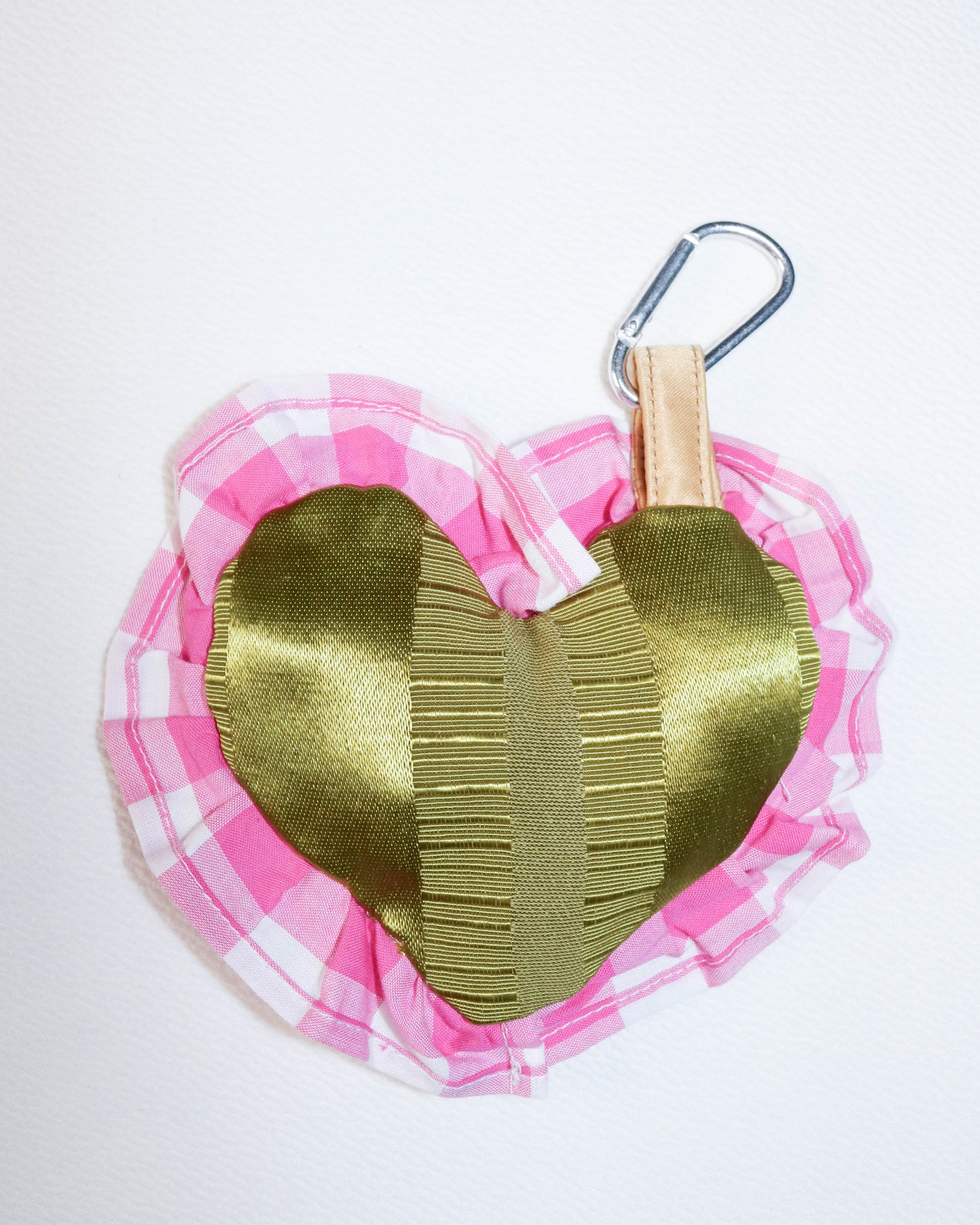 Bag charm - Pink and green vintage