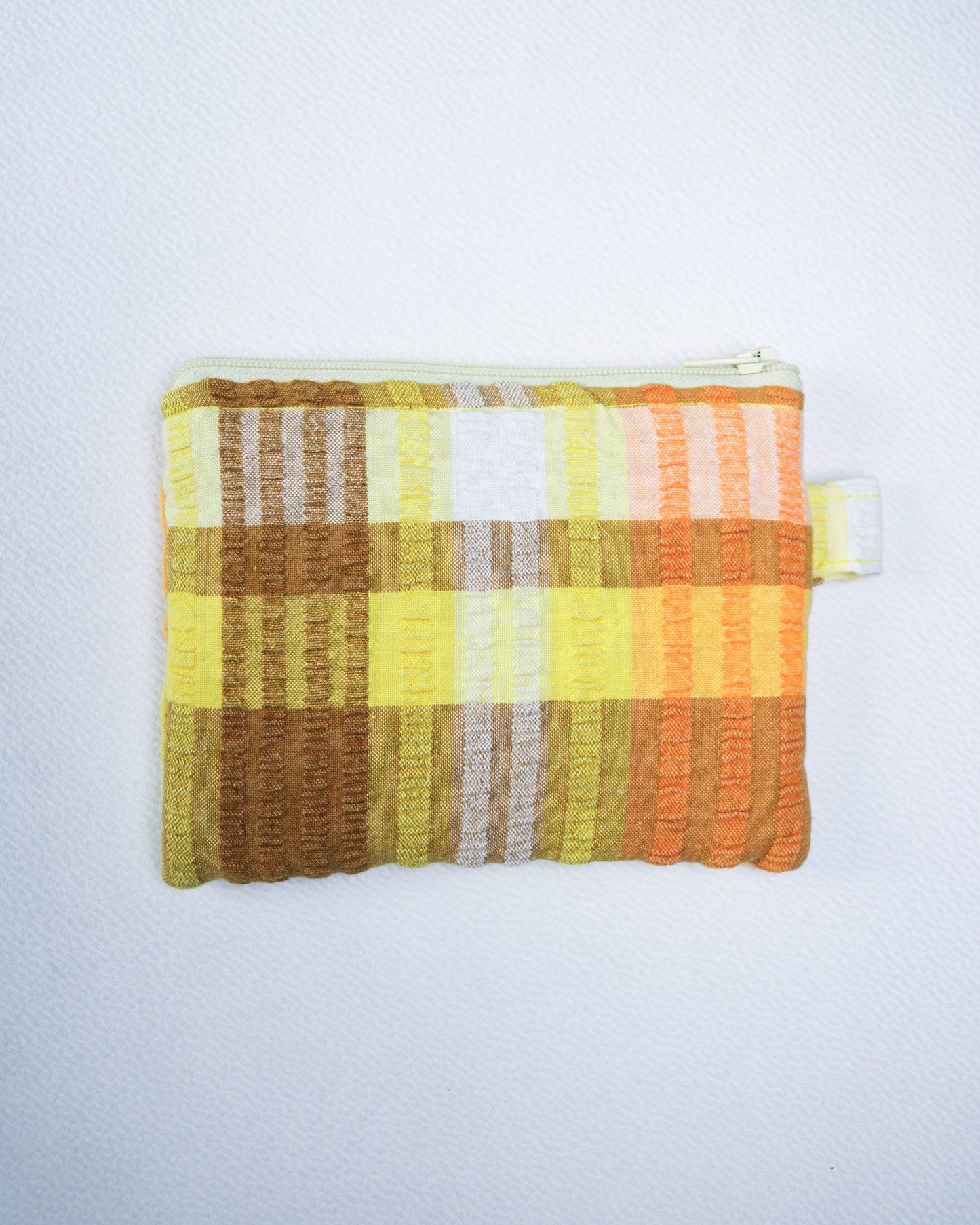 Purse in orange seersucker