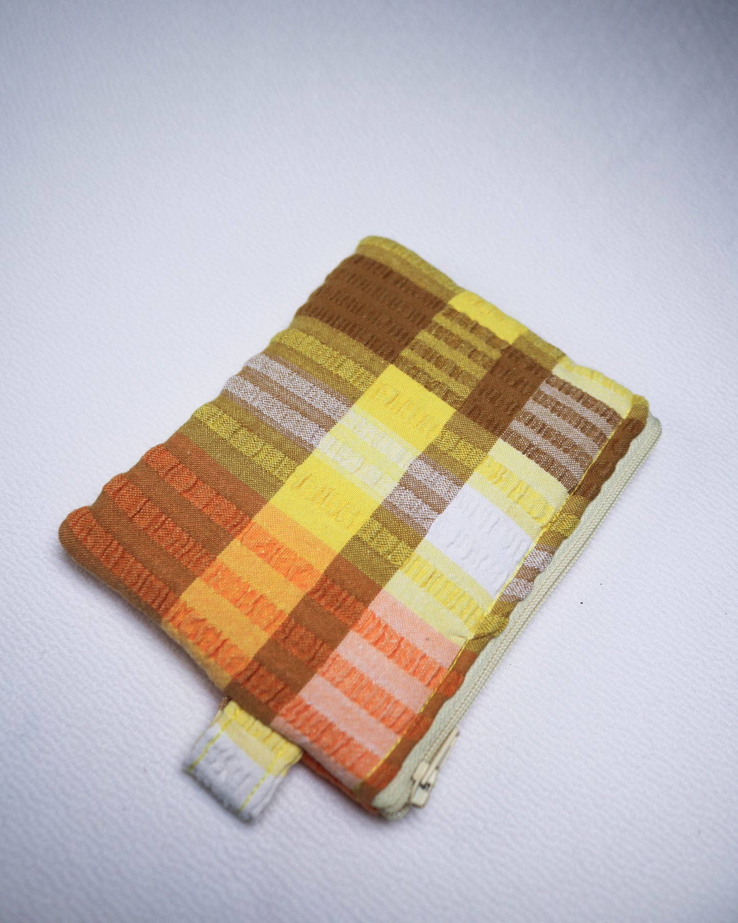 Purse in orange seersucker