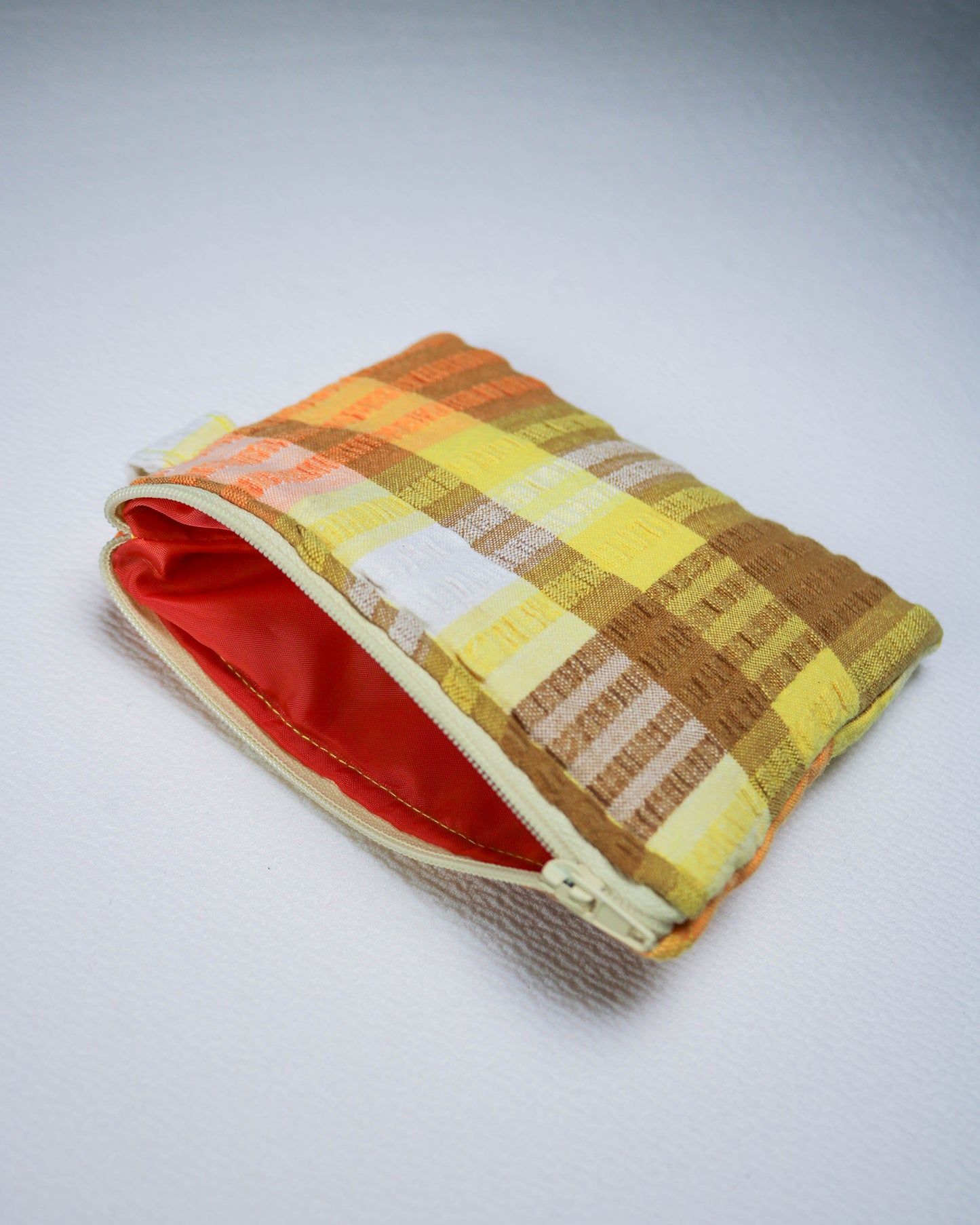 Purse in orange seersucker