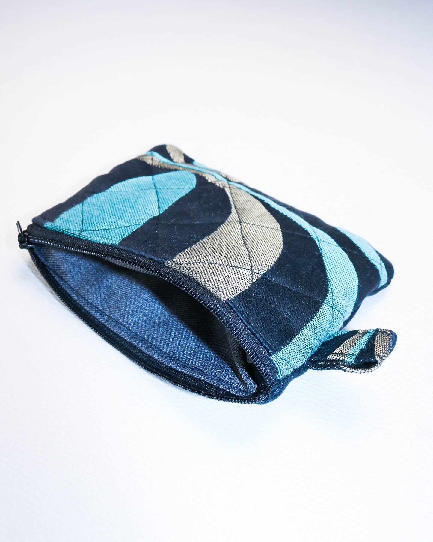 Purse in 70s blue and silver