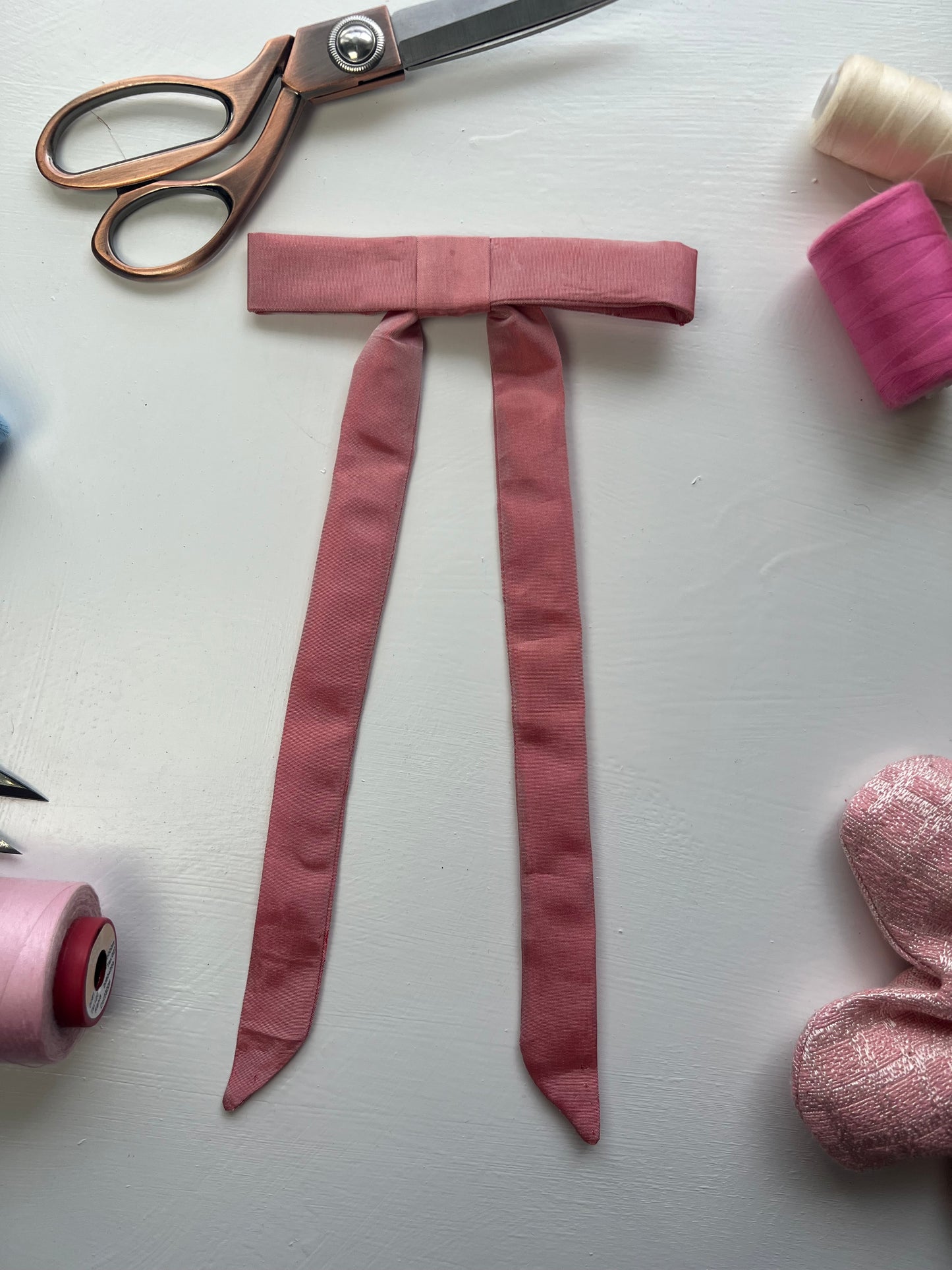 Pink Taffeta Bow Hair Clip