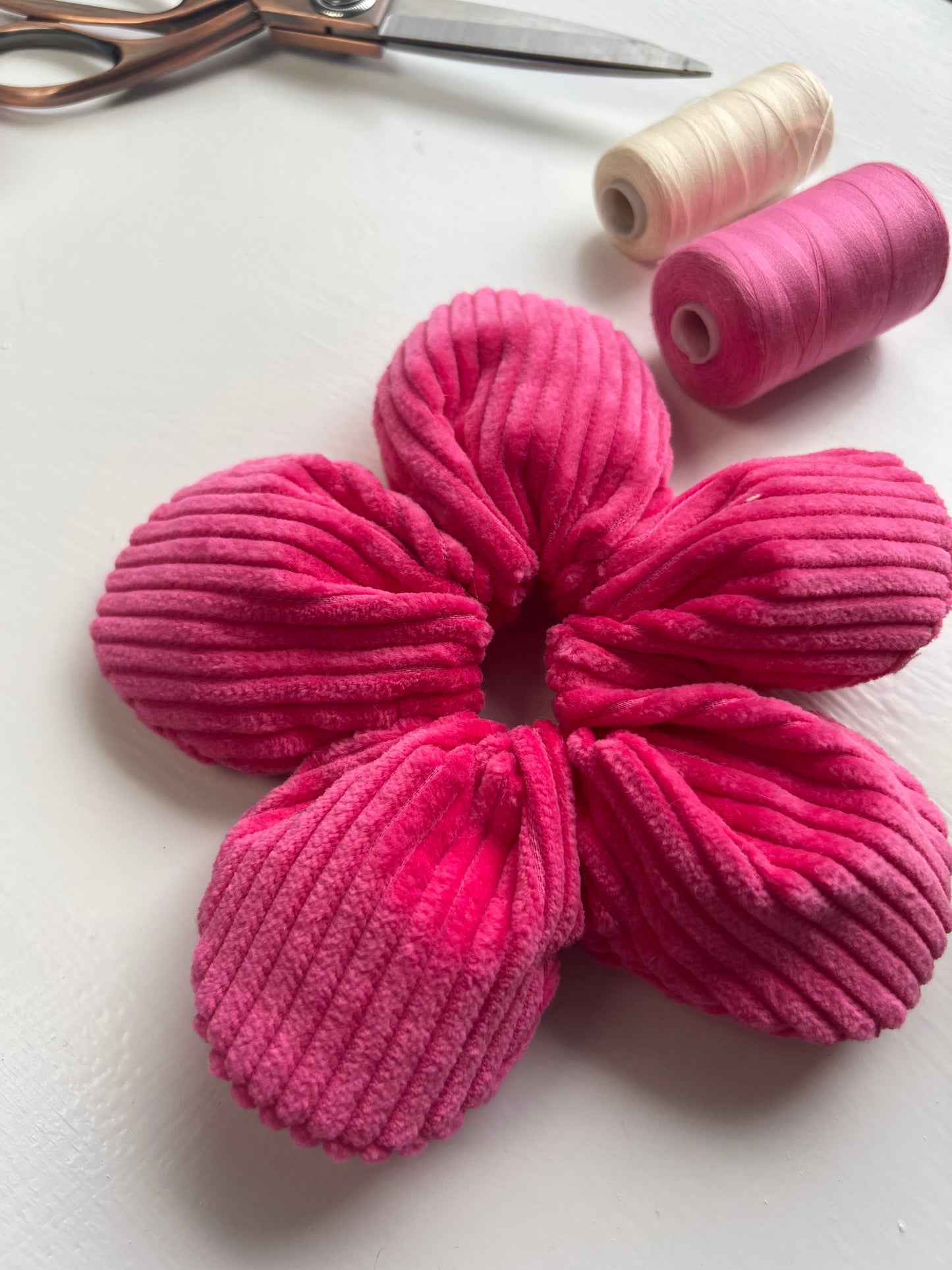 Pink Corduroy Oversize Scrunchie