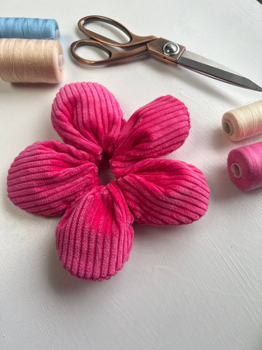 Pink Corduroy Oversize Scrunchie