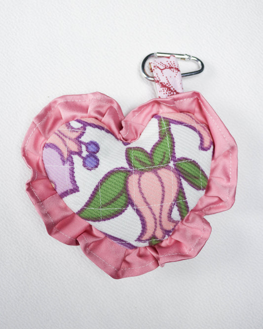 Bag charm - Peach and lilac vintage