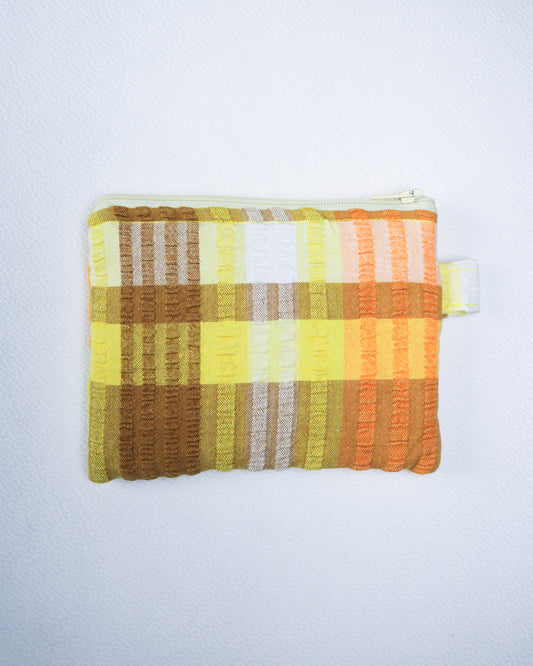 Purse in orange seersucker