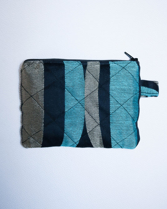 Purse in 70s blue and silver