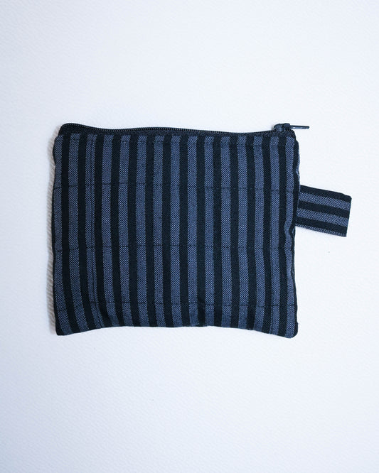 Purse in black and grey stripes