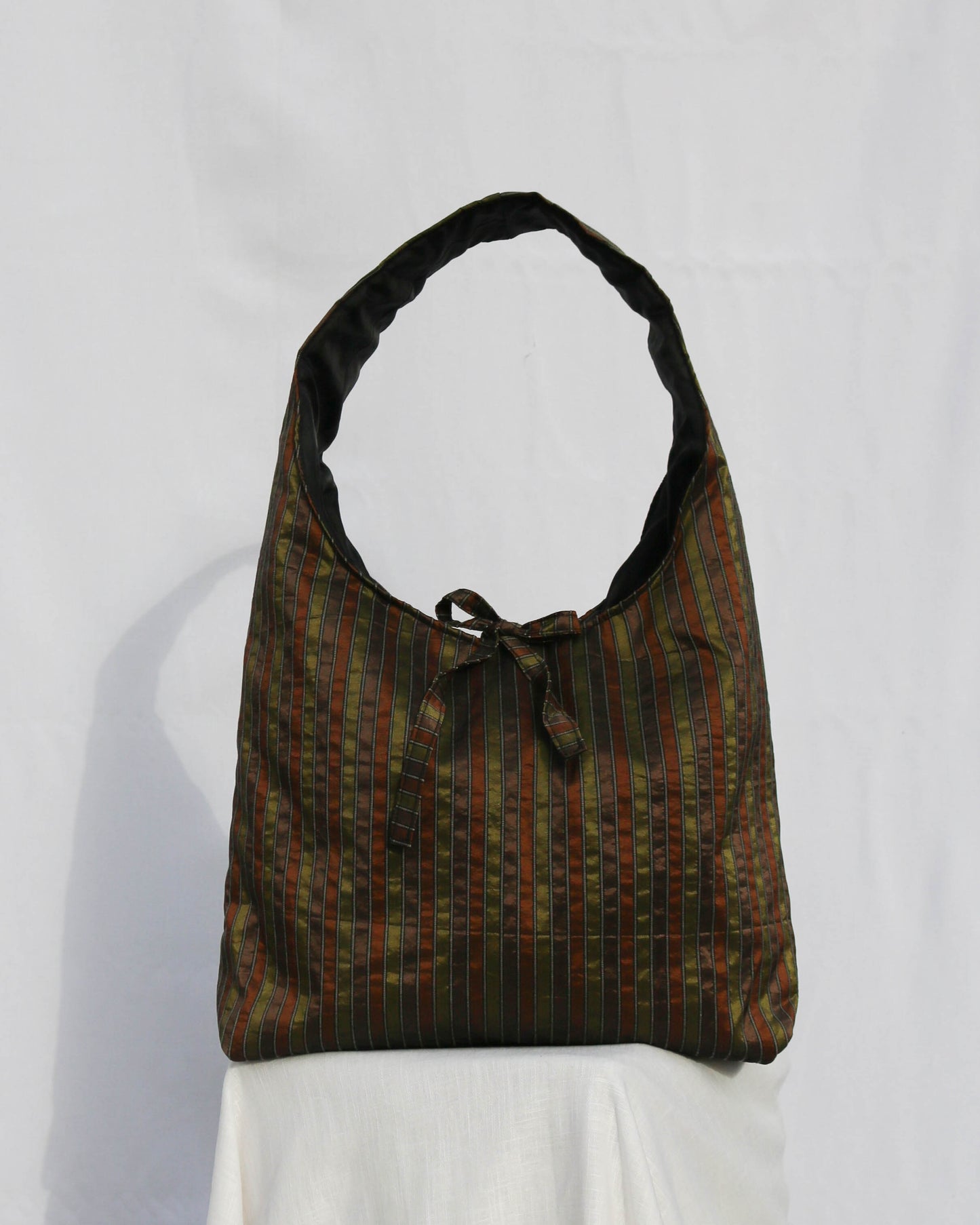 Sonia bag in stripe taffeta - Large