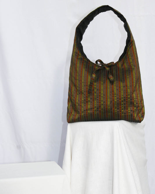 Sonia bag in stripe taffeta - Large