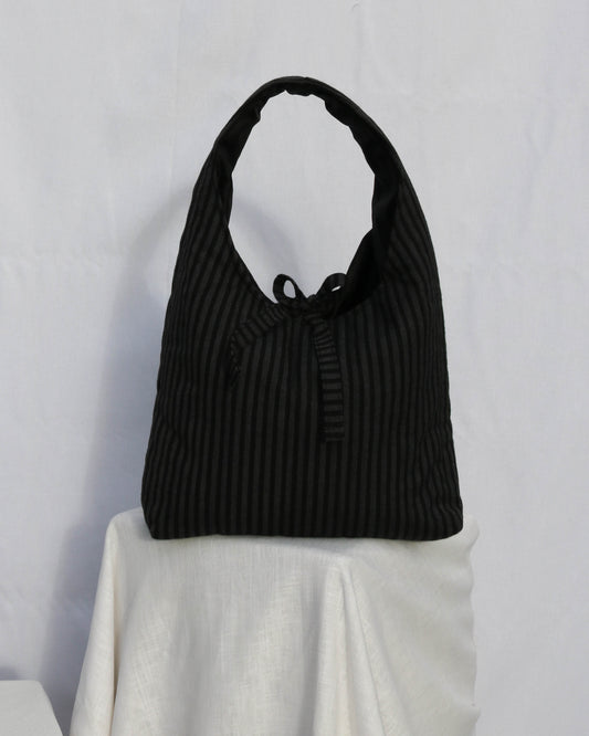 Sonia bag in grey stripe wool - Small