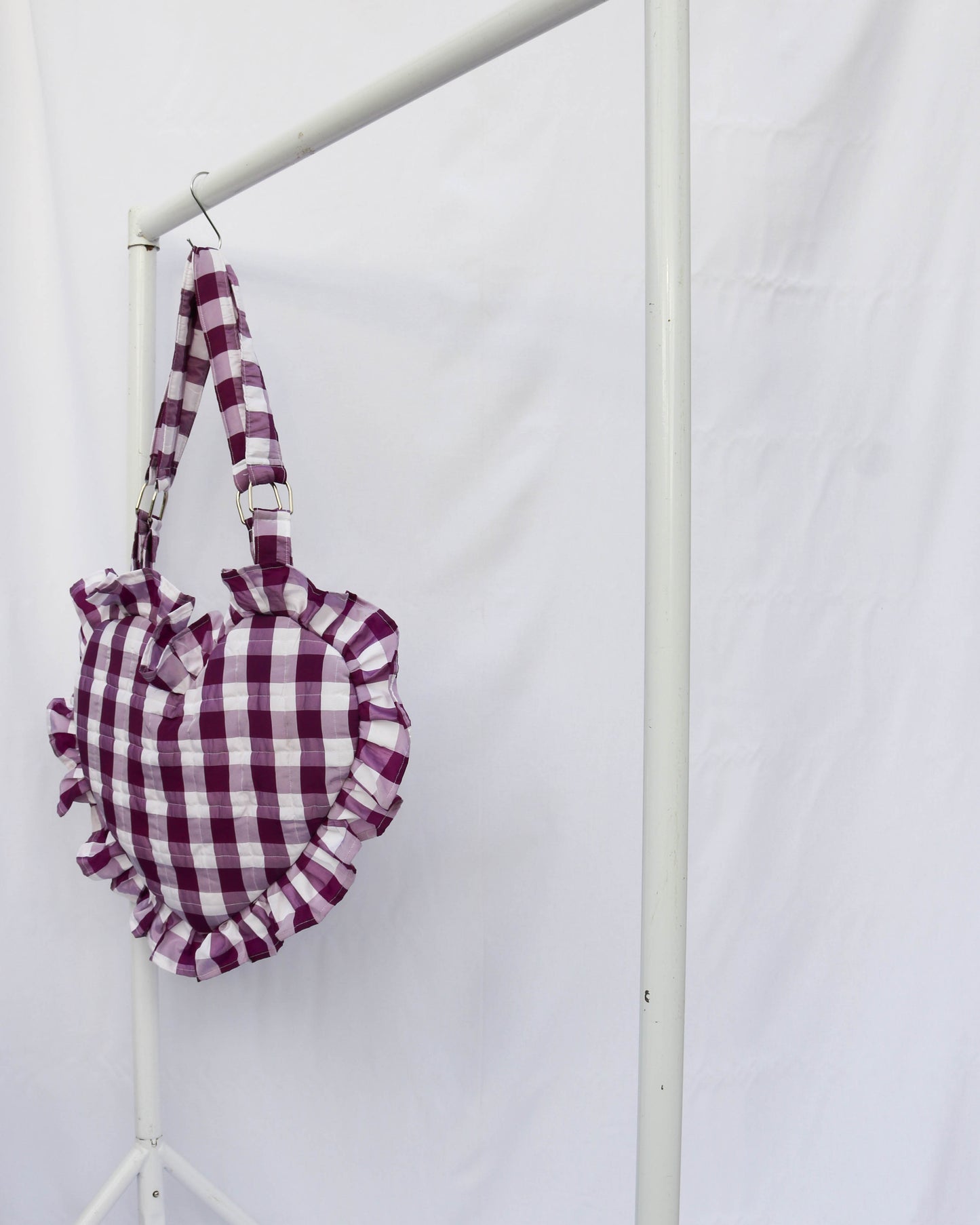 Lottie bag in purple gingham taffeta