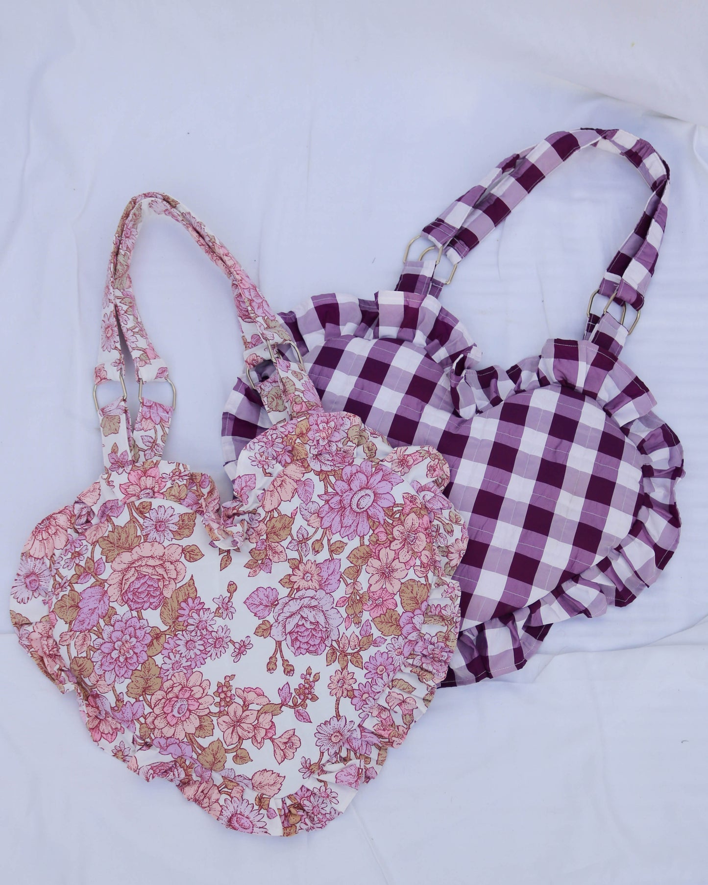 Lottie bag in purple gingham taffeta