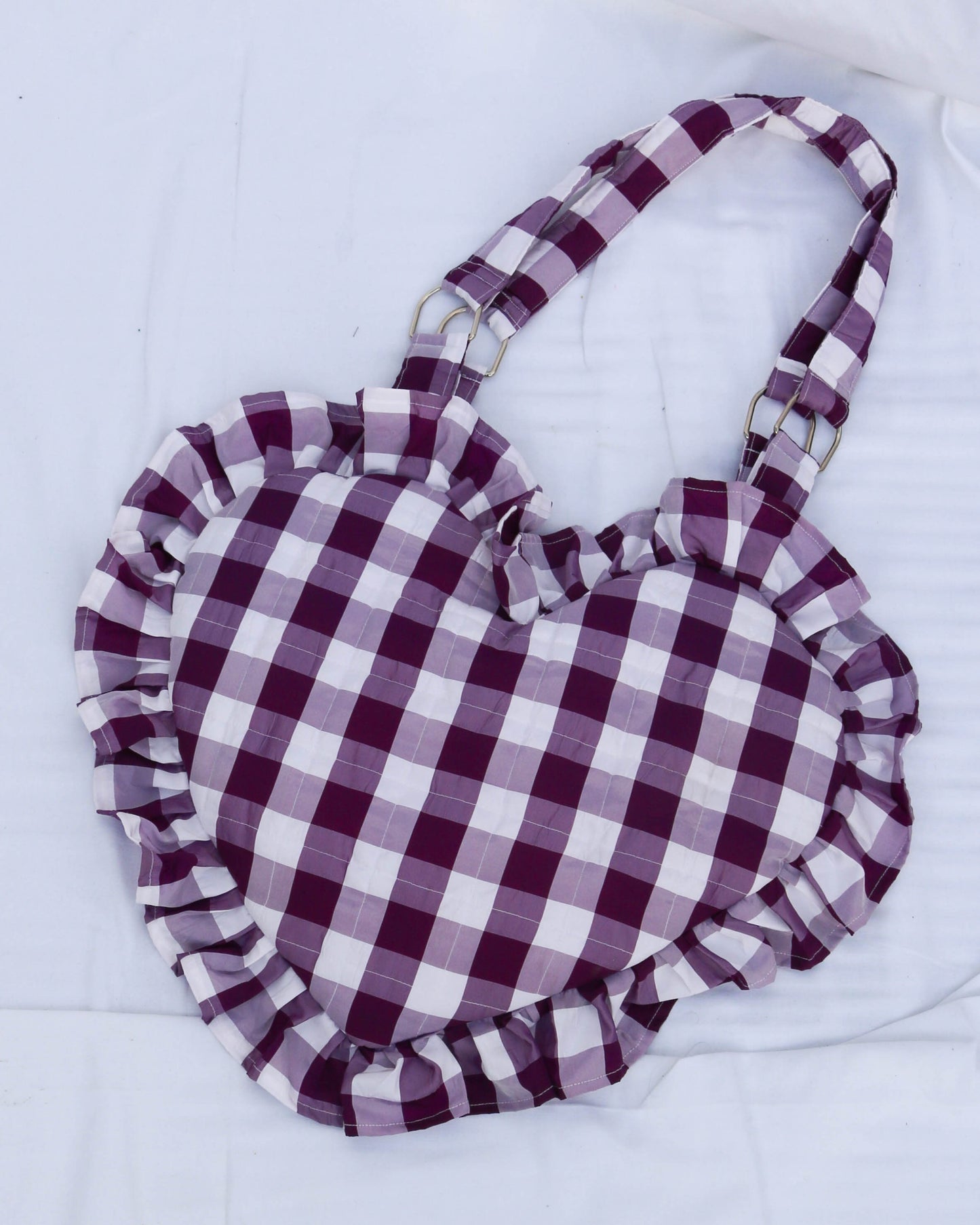 Lottie bag in purple gingham taffeta
