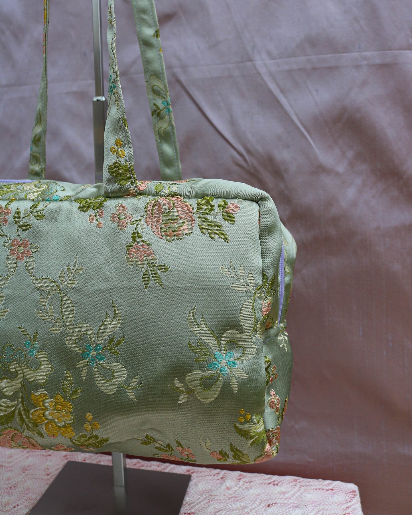 Pastel baroque quilted bowler bag