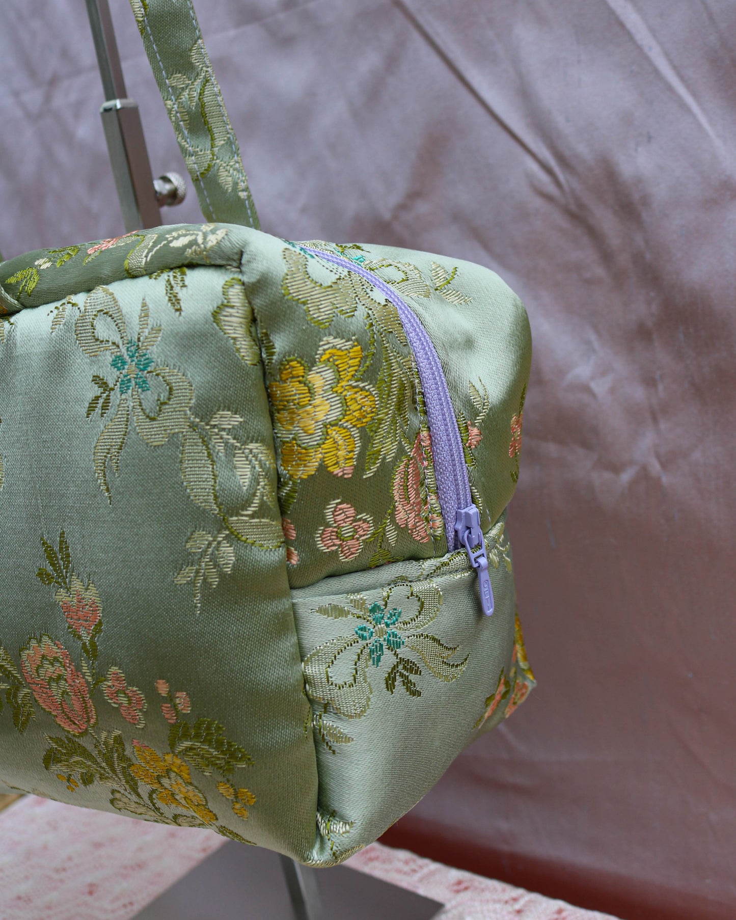 Pastel baroque quilted bowler bag