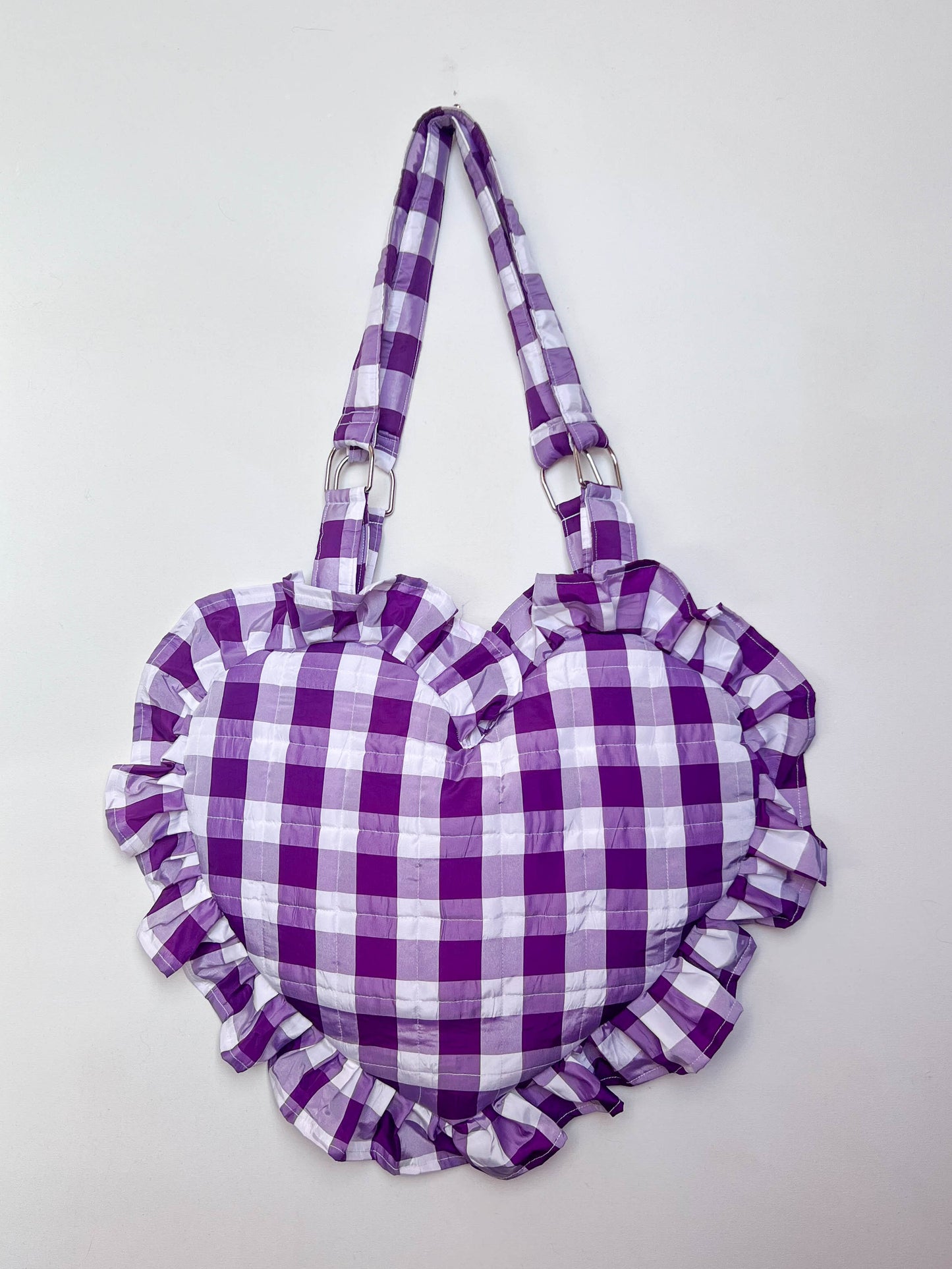 Lottie bag in purple gingham taffeta