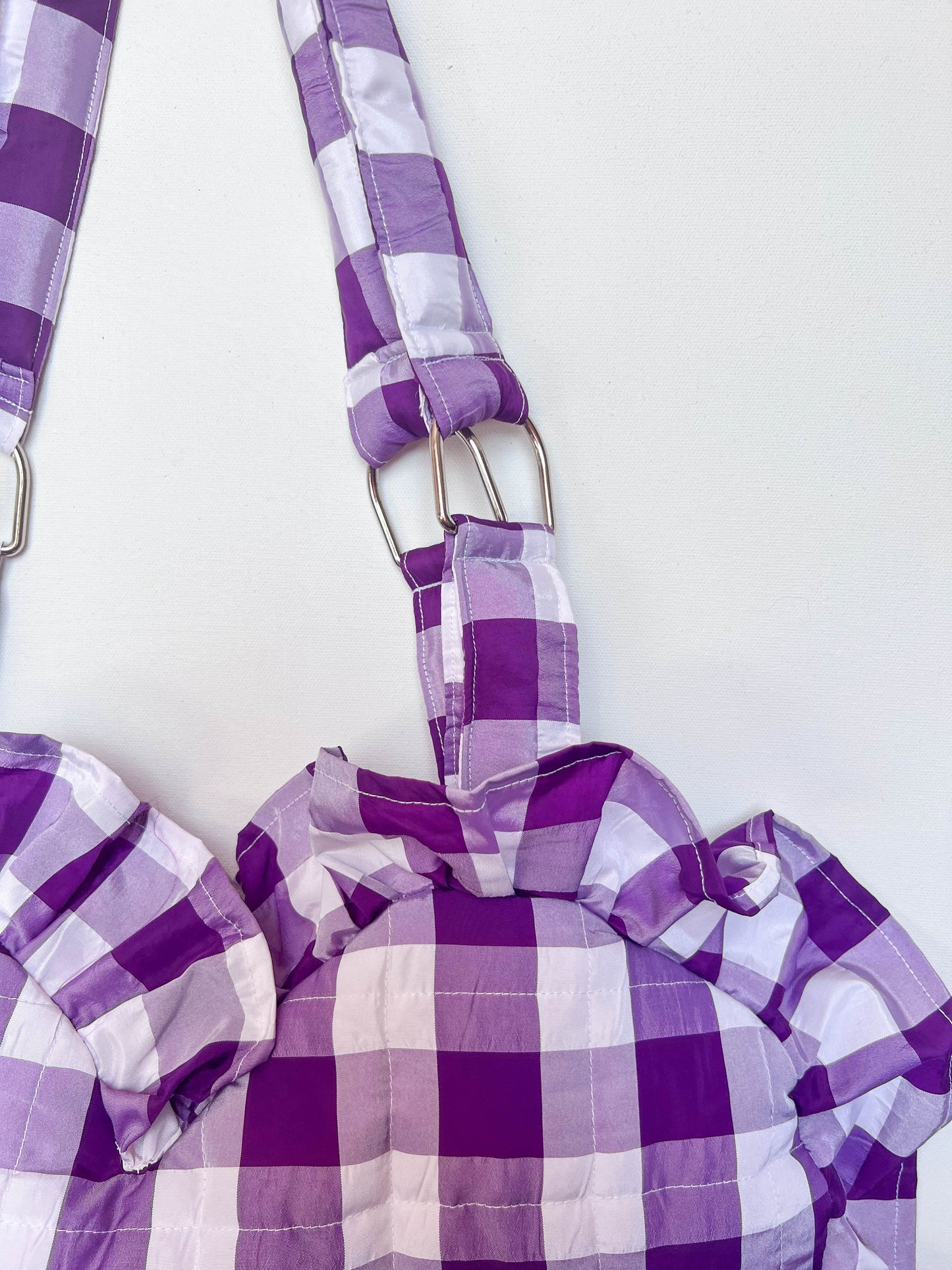 Lottie bag in purple gingham taffeta