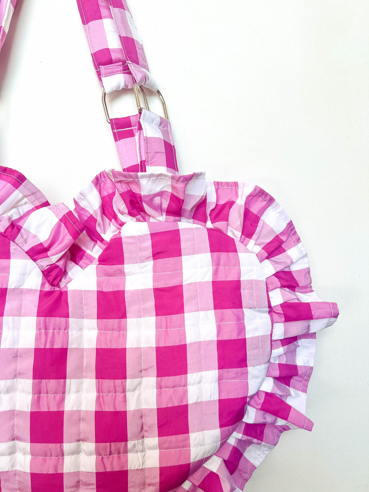 Lottie bag in pink gingham taffeta