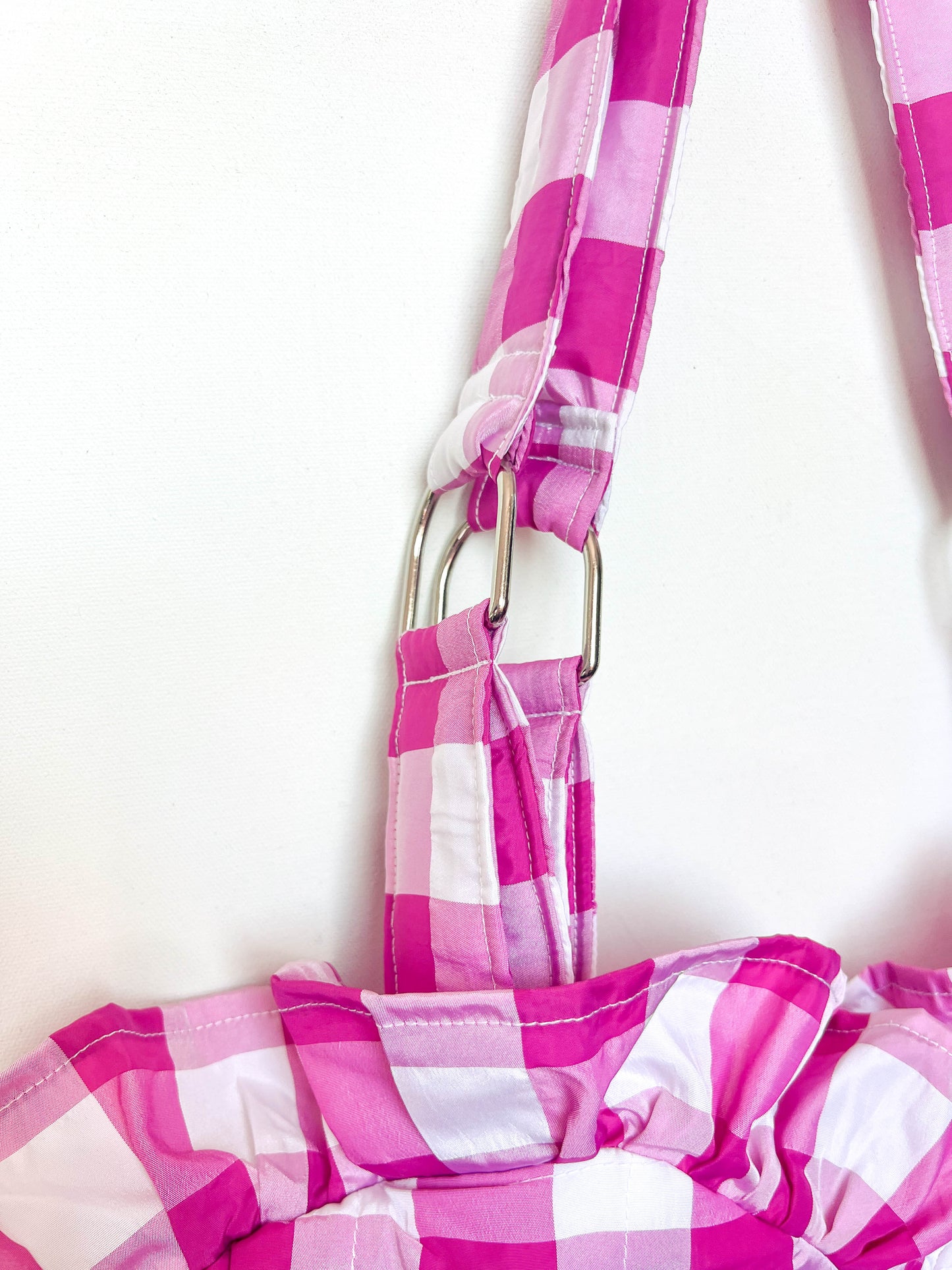 Lottie bag in pink gingham taffeta