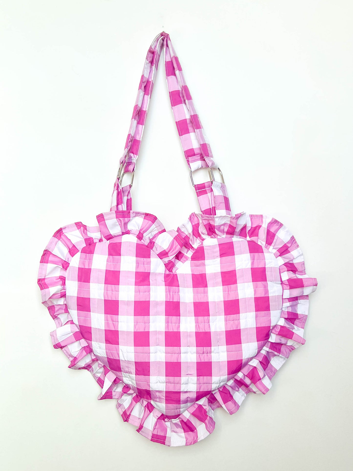 Lottie bag in pink gingham taffeta