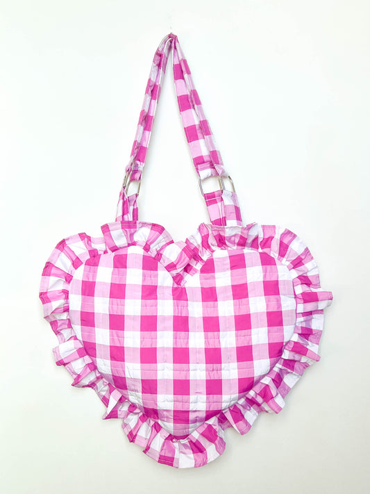 Lottie bag in pink gingham taffeta