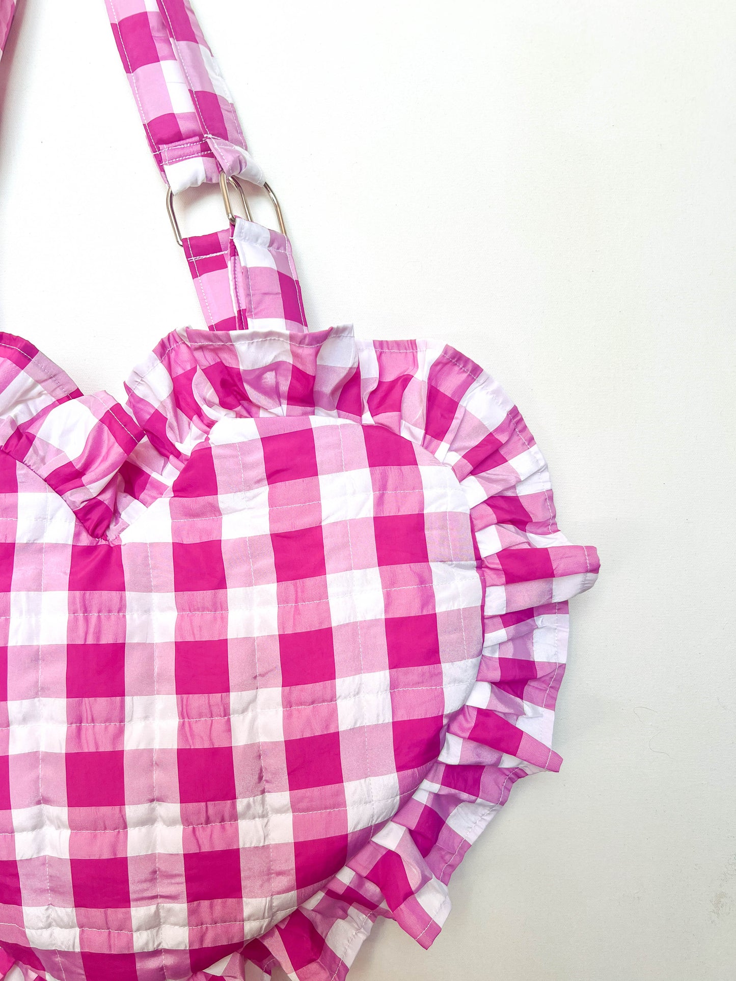 Lottie bag in pink gingham taffeta