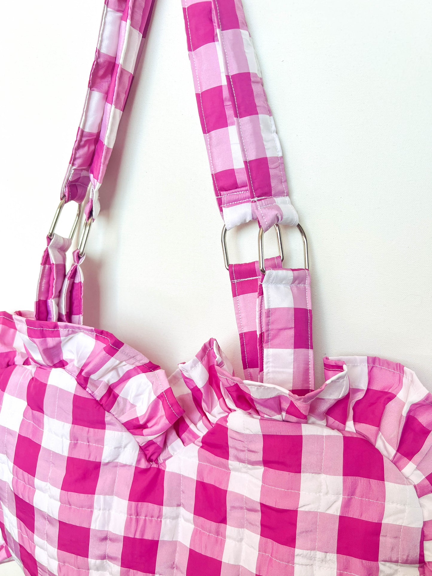 Lottie bag in pink gingham taffeta